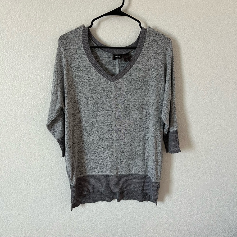 Daytrip Heather Gray Baggy, Oversized, Normcore Knit Top